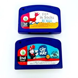 Leap Pad Dr Seuss Cartridges Fox In Socks 1st Grade And Cat In The Hat 2nd Grade